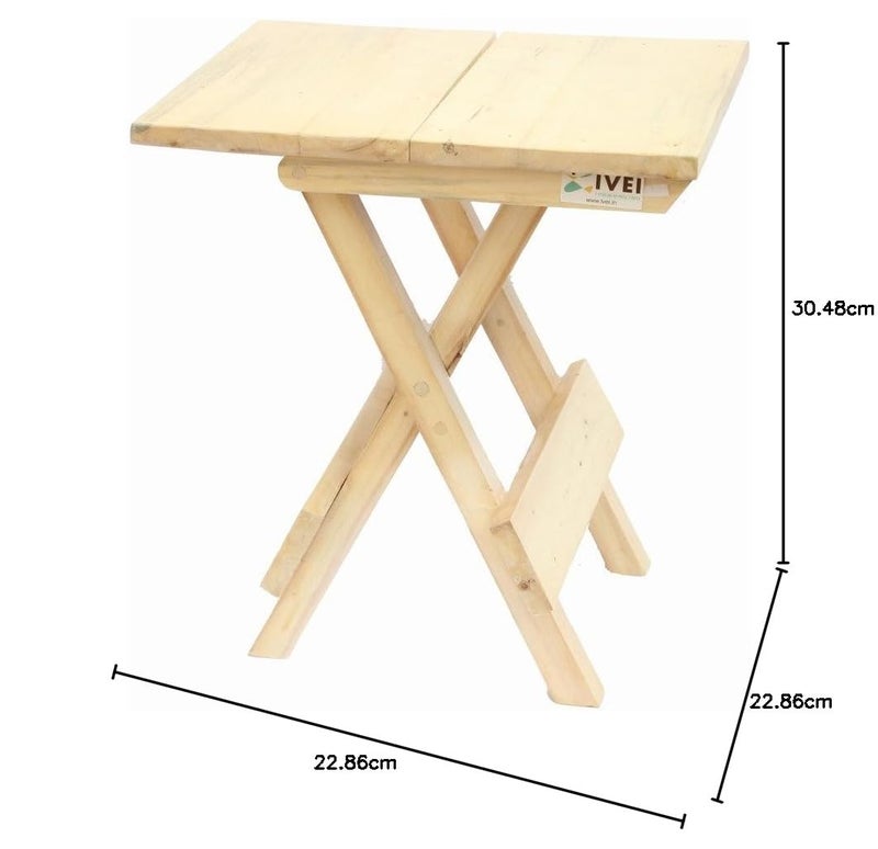 IVEI Smart Wooden Folding MultiPurpose Table Folding Stool for Adults Mini Table Serving Table Flexible Handmade Wooden Table Unique Gifts for Homes Size Large 16in - Image 2