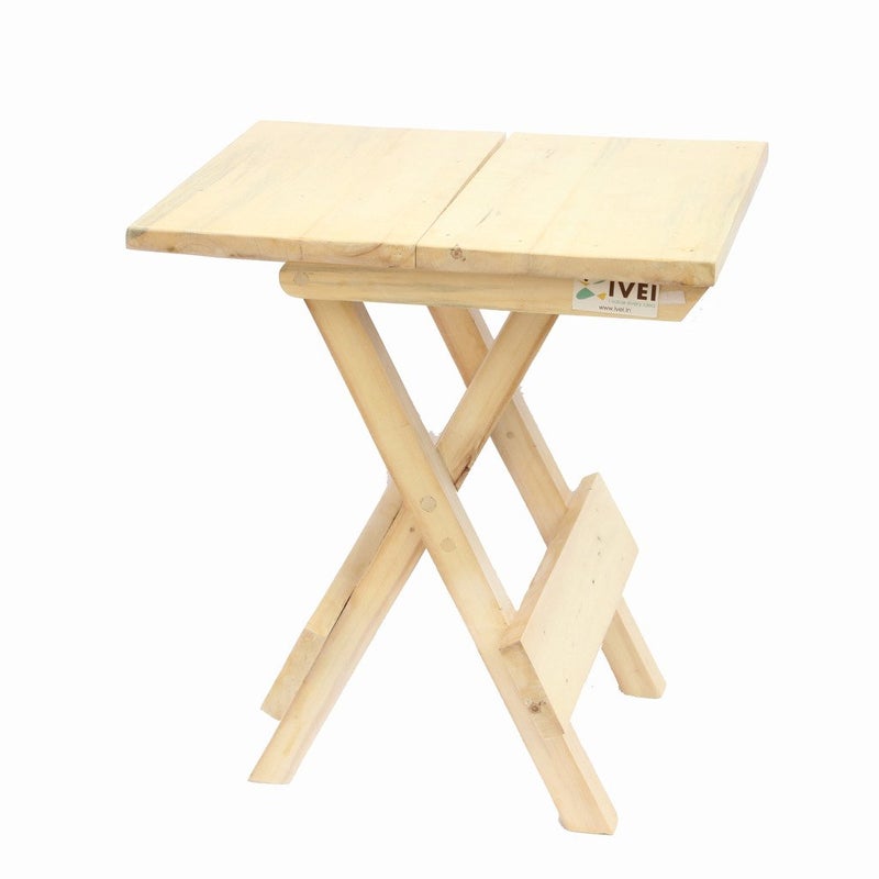 IVEI Smart Wooden Folding MultiPurpose Table Folding Stool for Adults Mini Table Serving Table Flexible Handmade Wooden Table Unique Gifts for Homes Size Large 16in - Image 1