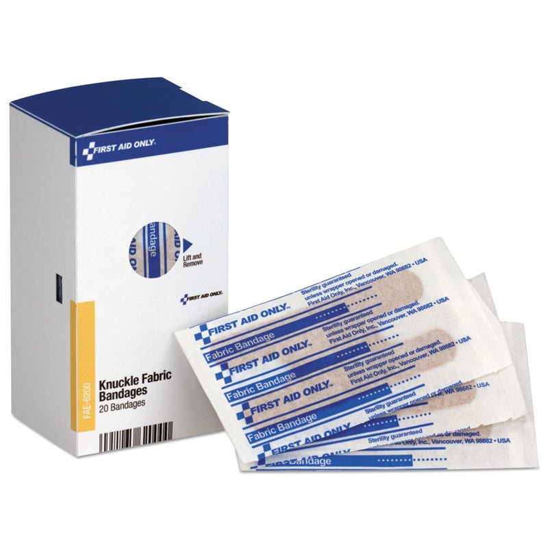 First Aid Only FAE6200 SmartCompliance Refill Fabric Knuckle Bandages First Aid Kit Refill Supplies for Business Worksite and Home 20 Count - Image 1