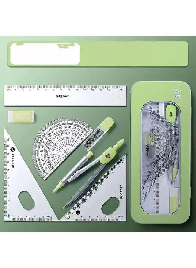 7 in 1 Blue Drawing Measuring And Drafting Tool Set With Compass Protractor Ruler And Eraser For Students Professionals Accuracy And Portability - Image 5