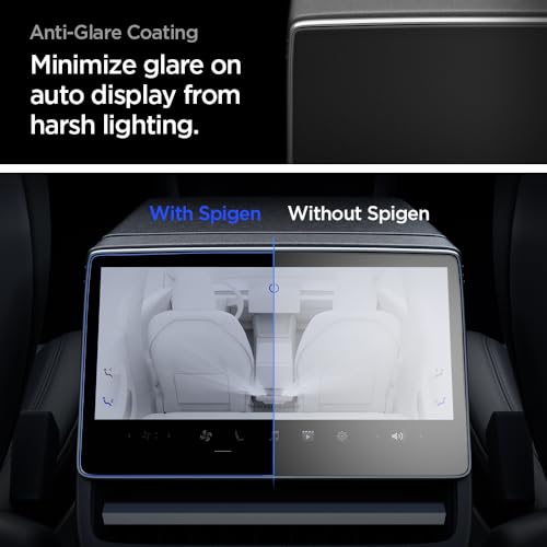 Spigen حماية شاشة زجاجية مقساة من سبجن [GlasTR Slim] مصممة لتيسلا موديل 3 (2024/2025)، موديل Y الجديد جونيبر (2025/2026) 8" شاشة خلفية تعمل باللمس - غير لامع/مضاد لبصمات الأصابع - Image 4