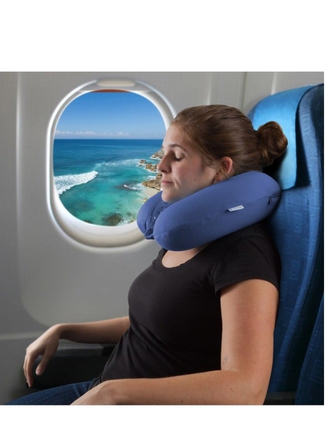 SMART HOME Soft Adjustable Neck Pillow, Head Support Travel Pillow, U Shape Travel Pillow for Travel Car Home Office Memory Foam Travel Neck Pillow 23X23X12CM - Image 3