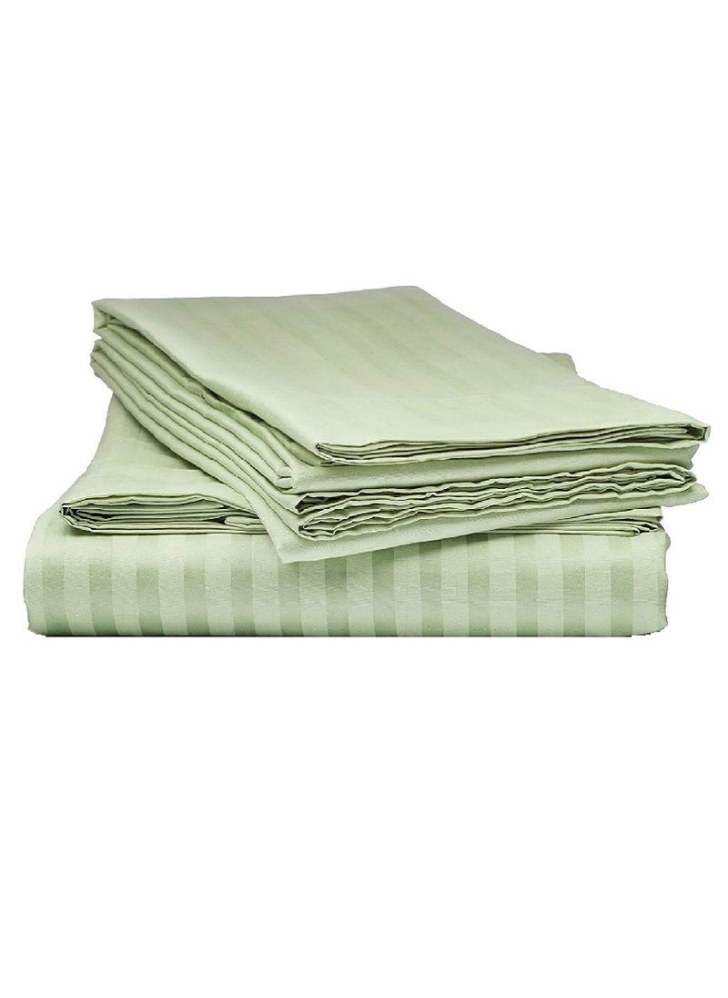 Blueberry Single Size Stripe Bed Sheet Set 100% Cotton Premium Quality 90x190+15cm - Image 1