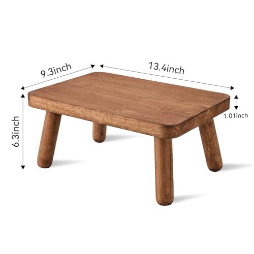 JUJIAFU Wooden Step Stool Anti-Slip Step Stools for Adults Heavy Duty Stepping Stool Kitchen Step Stool for Adults One Step Stool for Office, Bedroom, Garden, Bathroom (6.3" High) - Image 2