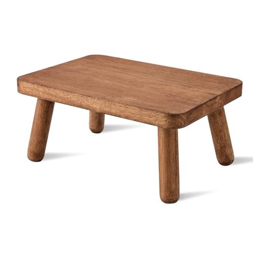JUJIAFU Wooden Step Stool Anti-Slip Step Stools for Adults Heavy Duty Stepping Stool Kitchen Step Stool for Adults One Step Stool for Office, Bedroom, Garden, Bathroom (6.3" High) - Image 1