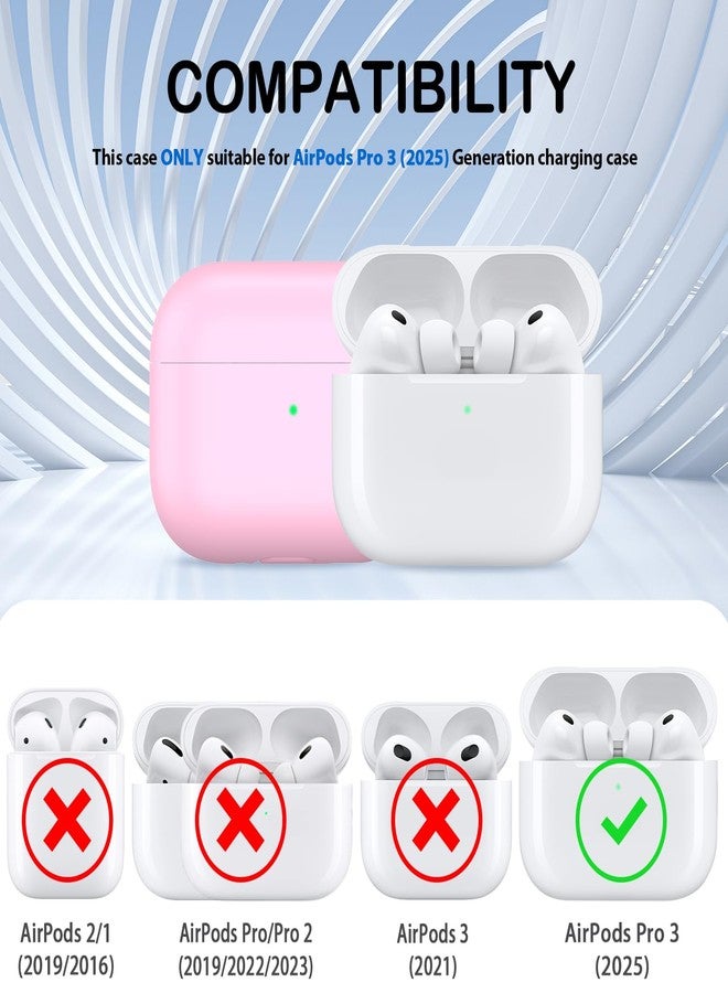 MHYALUDO غطاء حماية MHYALUDO لسماعات AirPods Pro من الجيل الثالث، مصنوع من السيليكون الناعم المقاوم للصدمات والمناسب للاستخدامات العسكرية، مع حبل تعليق ومجموعة تنظيف، وإضاءة LED أمامية مرئية، باللون الوردي. - Image 4