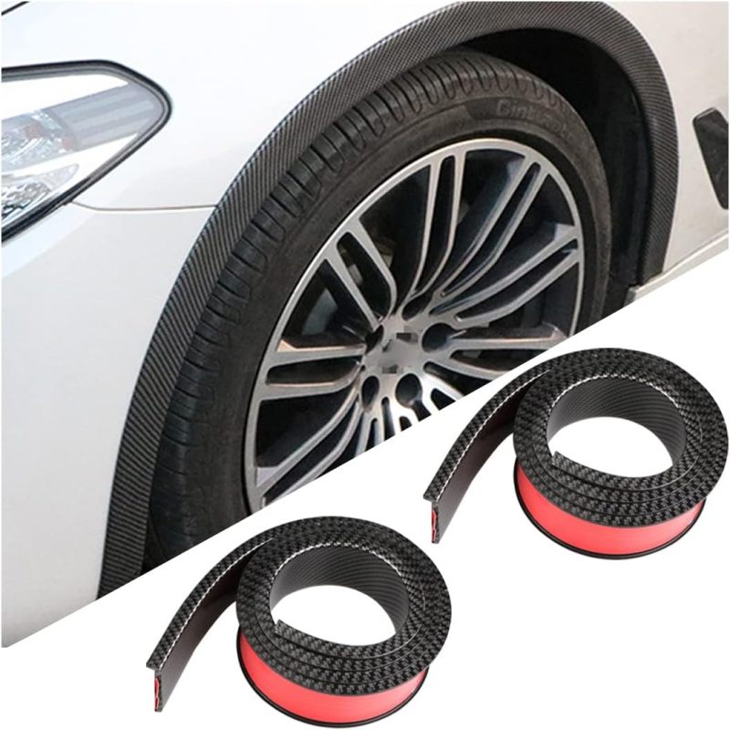Car Wheel Arch Trim 3.5cm X 1.5m Carbon Fiber Anti-Collision - Self Adhesive Wheel Arch Protector for Automotive Car Body Protection - Image 1