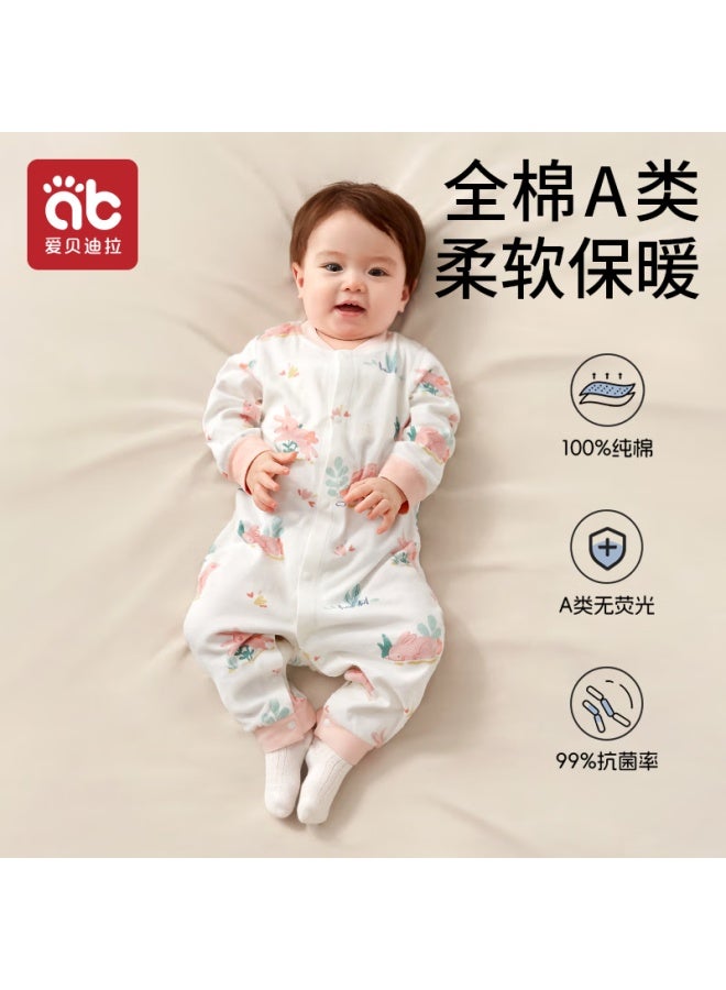 Aibedila Newborn Baby Romper Spring And Autumn Cotton Jumpsuit Uni Baby Front-opening Crawling Suit Early Autumn Onesie