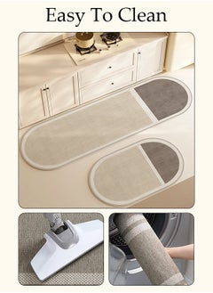DUNISO Diatom Mud Bath Mat Set Bathroom Kitchen Rug Mat Extra Soft and Absorbent Bath Rugs Non-Slip Quick Drying Floor Bath Tub Mat for Bathroom Floor Tub and Shower 40*60cm/40*120cm  - Image 2