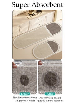 DUNISO Diatom Mud Bath Mat Set Bathroom Kitchen Rug Mat Extra Soft and Absorbent Bath Rugs Non-Slip Quick Drying Floor Bath Tub Mat for Bathroom Floor Tub and Shower 40*60cm/40*120cm  - Image 5
