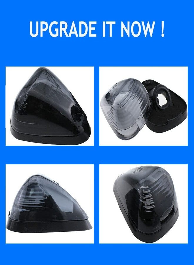 GLOFE 5X Black Smoke Lens Cab Roof Marker Running Lamps w/White LED Lights For Ford F150 F250 F350 F450 F550 F650 F750 E150 E250 E350 E450 1999-2016 Super Duty Pickup Trucks - Image 4
