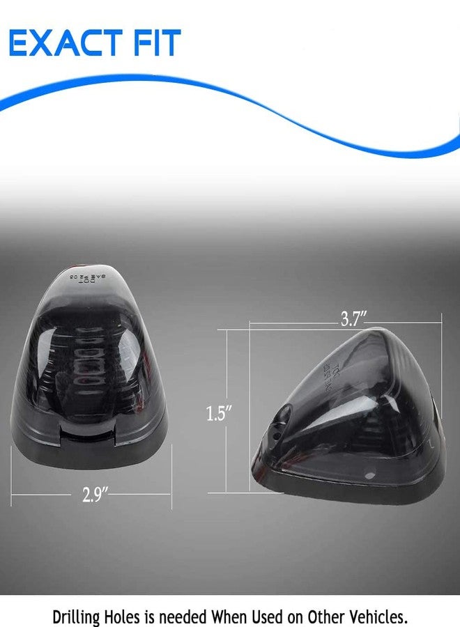 GLOFE 5X Black Smoke Lens Cab Roof Marker Running Lamps w/White LED Lights For Ford F150 F250 F350 F450 F550 F650 F750 E150 E250 E350 E450 1999-2016 Super Duty Pickup Trucks - Image 3