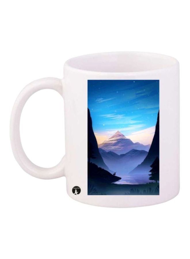RKN Nature Printed Mug White/Black/Blue - Image 1