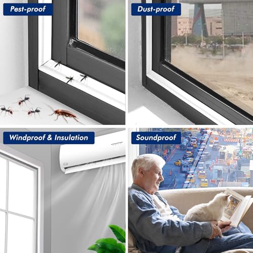 Jubobu Window Sealing Strips for Gap,Door Bottom Sealing Strip,Sound Proofing for Windows,Windproof Window Seal Keep Out Air Leaks, Mosquitoes and Noise(5 Meter, Grey) (Grey) - Image 4
