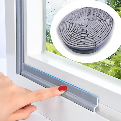 Jubobu Window Sealing Strips for Gap,Door Bottom Sealing Strip,Sound Proofing for Windows,Windproof Window Seal Keep Out Air Leaks, Mosquitoes and Noise(5 Meter, Grey) (Grey) - Image 1