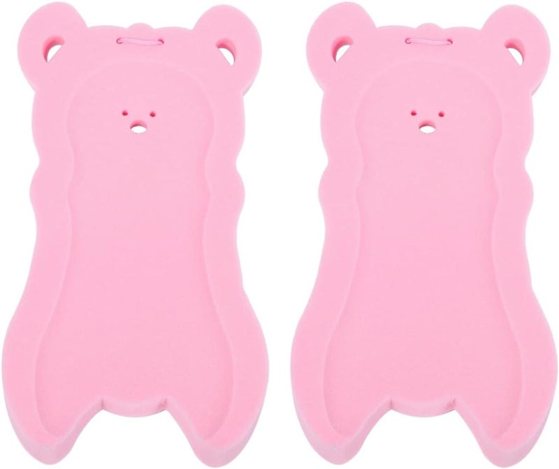 cheekyglo 2pcs Sponge Support Baby Bed Cartoon Supple Shaped Skid Bathtub Bathing Newborn Cushion Toddler Proof Shower No Pad for Tub Slip Practical Mat Shape Infant Xcm Pink Bath - Image 1
