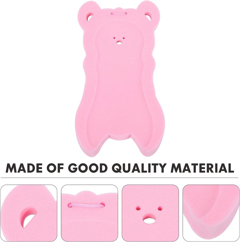 cheekyglo 2pcs Sponge Support Baby Bed Cartoon Supple Shaped Skid Bathtub Bathing Newborn Cushion Toddler Proof Shower No Pad for Tub Slip Practical Mat Shape Infant Xcm Pink Bath - Image 5