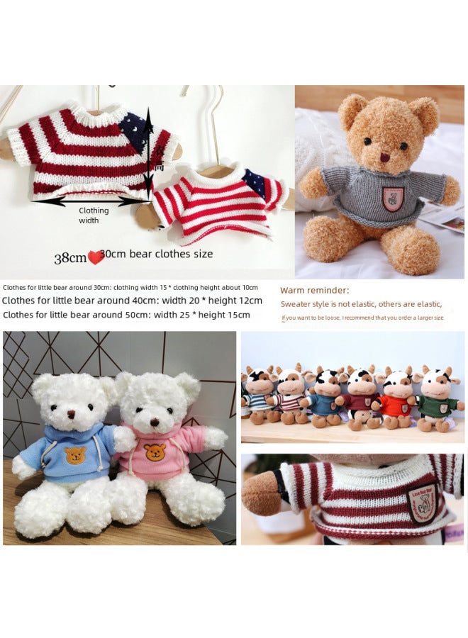 Bear Doll Clothes Accessories Sweater Sweatshirt Plush Toy Clothing Replacement Parts For Dolls Stuffed Animals-Color:Pink Sweater-Height:40cm Bear Wear