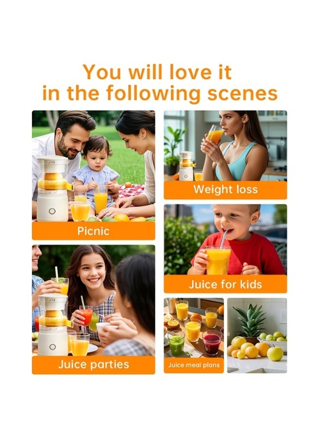 HOMESTAR Portable Juicing Cup, Electric Citrus Juicer, Rechargeable Fruit Juicer, Suitable for Weight Loss, Juice Meal Plans, Household Use, And Travel Carry-on (double-click to Turn On) - Image 3