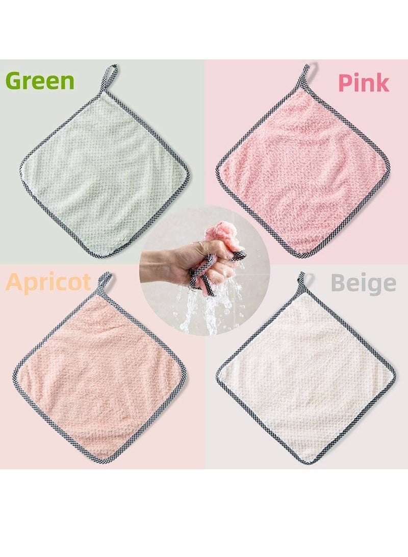 Rubik Hand Towels for kitchen, 8pc Hangable Coral Fleece Kitchen Towels Set Multi-function Household Cleaning Cloth For Kitchen (Eight Pack)  - Image 2