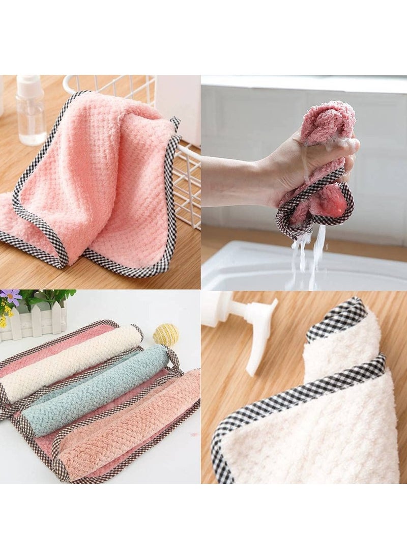 Rubik Hand Towels for kitchen, 8pc Hangable Coral Fleece Kitchen Towels Set Multi-function Household Cleaning Cloth For Kitchen (Eight Pack)  - Image 5