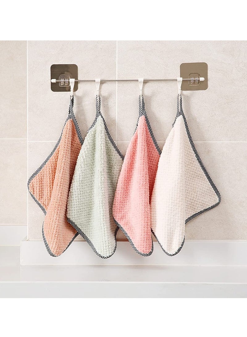 Rubik Hand Towels for kitchen, 8pc Hangable Coral Fleece Kitchen Towels Set Multi-function Household Cleaning Cloth For Kitchen (Eight Pack)  - Image 4