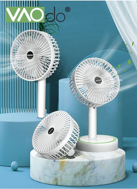 Desktop Fan USB Charging Portable Small Fan Low Noise 3 Gears Strong Wind Removable Handheld Fan