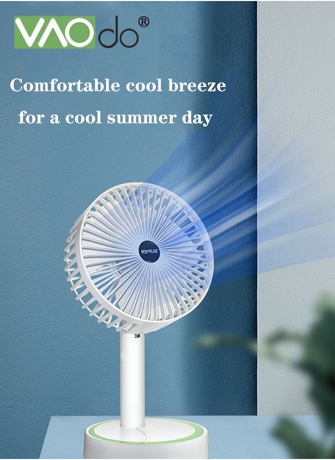 VAOdo - Desktop Fan USB Charging Portable Small Fan Low Noise 3 Gears Strong Wind Removable Handheld Fan - Image 1