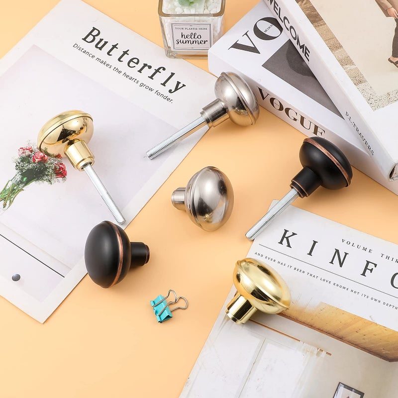 newliplace Vintage Style Door Knob Set with Spindle, Antique Door Knobs Replacement Set for Interior Doors, Oil Rubbed Bronze - Image 4