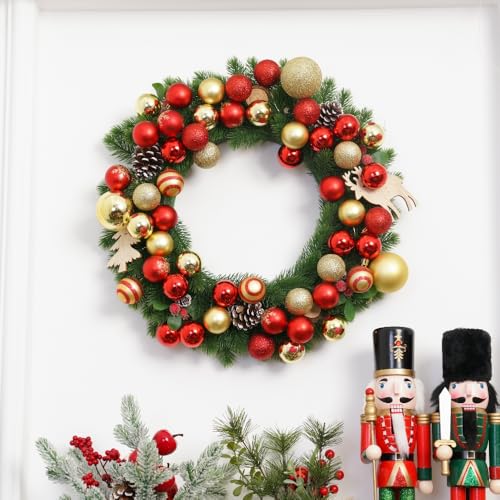 XmasExp 24ct Christmas Ornaments Shatterproof Christmas Ball Ornaments Set Decorations for Xmas Tree Balls 40mm/1.57" (1.57'', Red) - Image 5