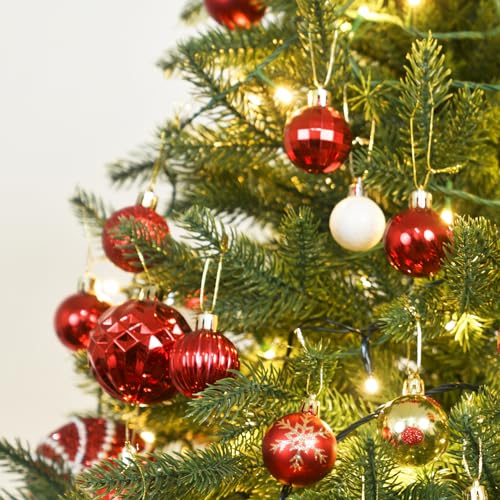 XmasExp 24ct Christmas Ornaments Shatterproof Christmas Ball Ornaments Set Decorations for Xmas Tree Balls 40mm/1.57" (1.57'', Red) - Image 4