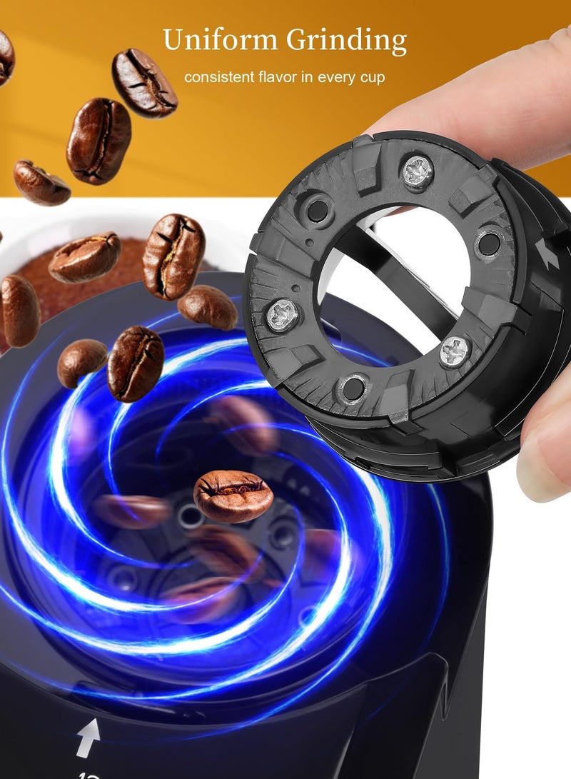 wancle Coffee Grinder Electric with 28 Grind Settings, 2-12 Cup Capacity Coffee Bean Grinder for Espresso, Drip & French Press, Stainless Steel Coffee Grinders with Chamber Cleaning Brush - Image 3