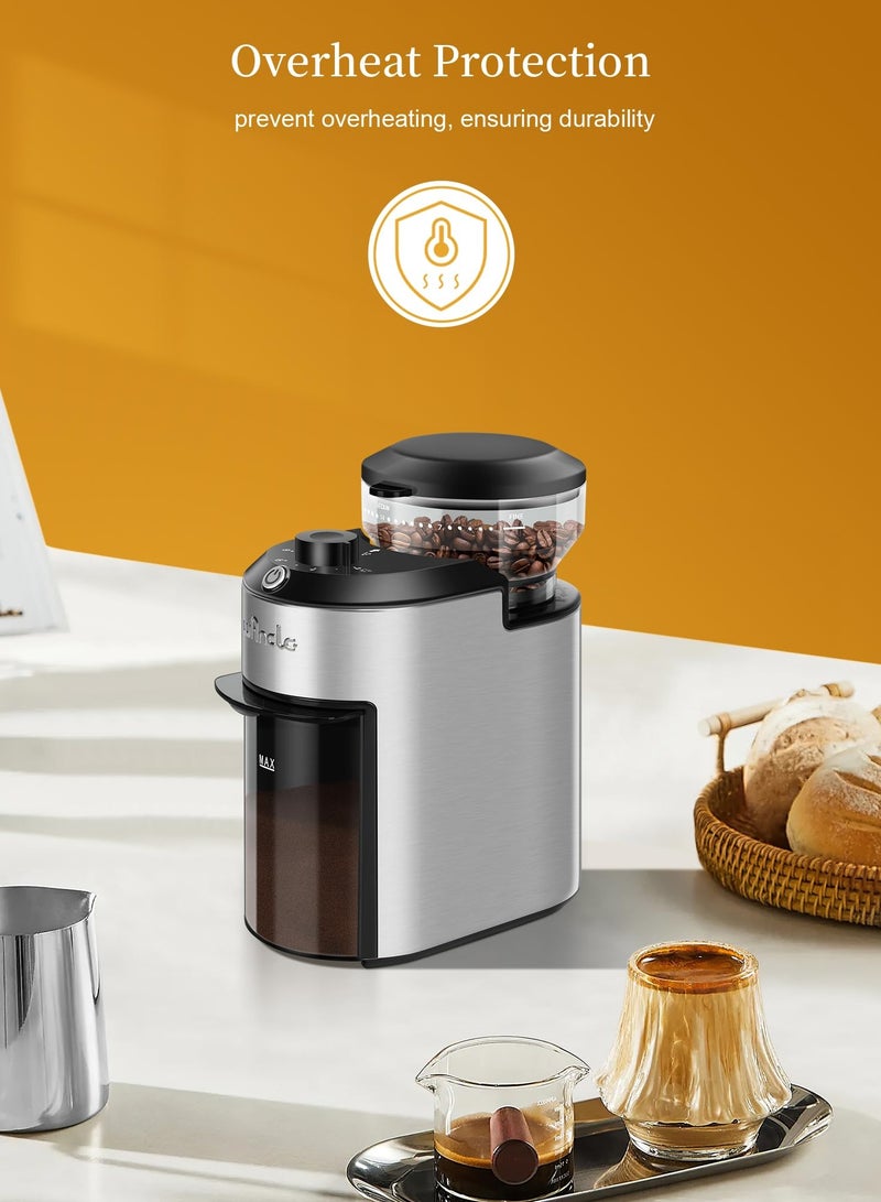 wancle Coffee Grinder Electric with 28 Grind Settings, 2-12 Cup Capacity Coffee Bean Grinder for Espresso, Drip & French Press, Stainless Steel Coffee Grinders with Chamber Cleaning Brush - Image 5