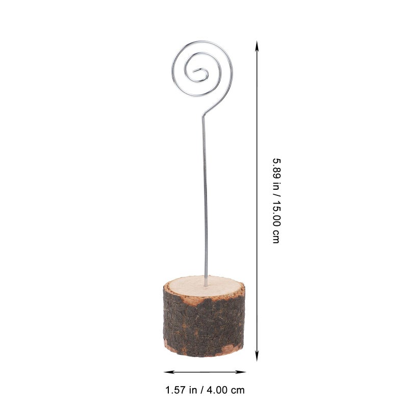 Rustic Tree Bark Card Holder Clips Set Of 10 Mini Stump Memo Photo Display Stand - Image 3