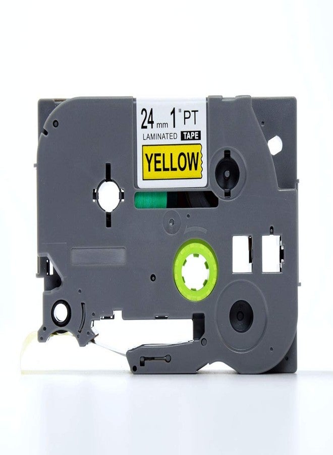 IDIK 1PK Black on Yellow Standard Laminated Label Tape Compatible for Brother P-Touch TZe-651 TZ651 TZe651(24mm x 8m) - Image 1