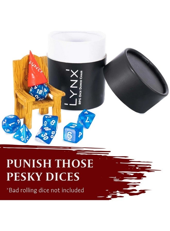 لينكس LYNX DND Dice Jail - Time Out Chair & Dunce Hat تعاقب سيئا في إكسسوارات / هدية من العار للأبراج المحصنة والتنانين. غطاء مصغر يعمل على جميع أشكال الأبعاد والأبعاد D20 و D10 و D8 و D6 و D4 - Image 2