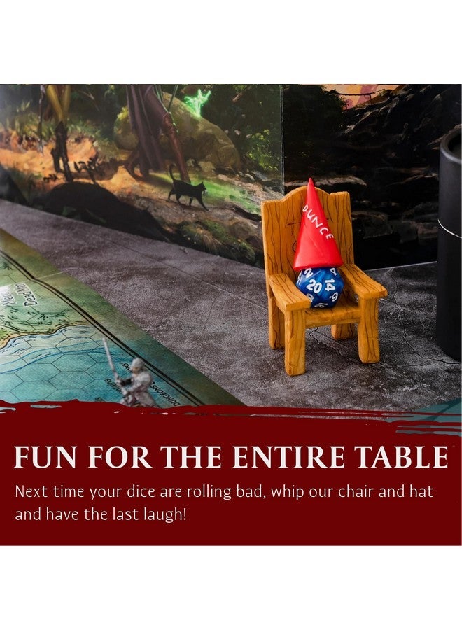 لينكس LYNX DND Dice Jail - Time Out Chair & Dunce Hat تعاقب سيئا في إكسسوارات / هدية من العار للأبراج المحصنة والتنانين. غطاء مصغر يعمل على جميع أشكال الأبعاد والأبعاد D20 و D10 و D8 و D6 و D4 - Image 5