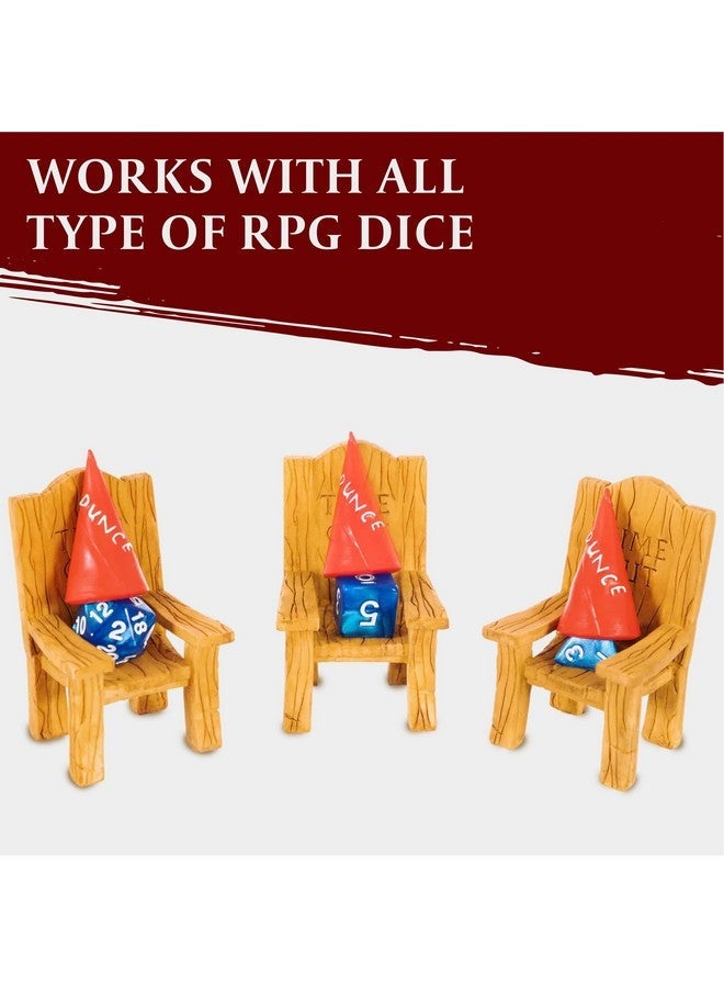 لينكس LYNX DND Dice Jail - Time Out Chair & Dunce Hat تعاقب سيئا في إكسسوارات / هدية من العار للأبراج المحصنة والتنانين. غطاء مصغر يعمل على جميع أشكال الأبعاد والأبعاد D20 و D10 و D8 و D6 و D4 - Image 3