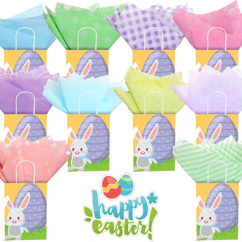 SANNIX 100 Sheets Spring Easter Tissue Paper Pink Green Blue Bulk Gift Wrapping Paper for Easter Gift Wrapping DIY Crafts Birthday Party Spring Decoration 19.7 Ã—13.8 Inch (10 Patterns) - Image 3