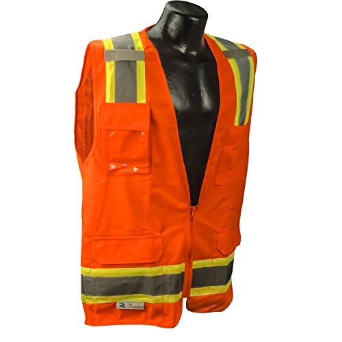 Radians SV6OXL Two Tone Surveyor Class 2 Safety Vest, X-Large, Orange - Image 5
