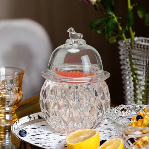 GCFTIFF caviar serving set with 2 Pcs Mother of Pearl Spoons,Chilled bowl Glass Caviar Dish With Lids,ice bowls to keep food cold, Elegant Serving Tray for Caviar Shrimp and Party Appetizers(Leaf) - Image 3