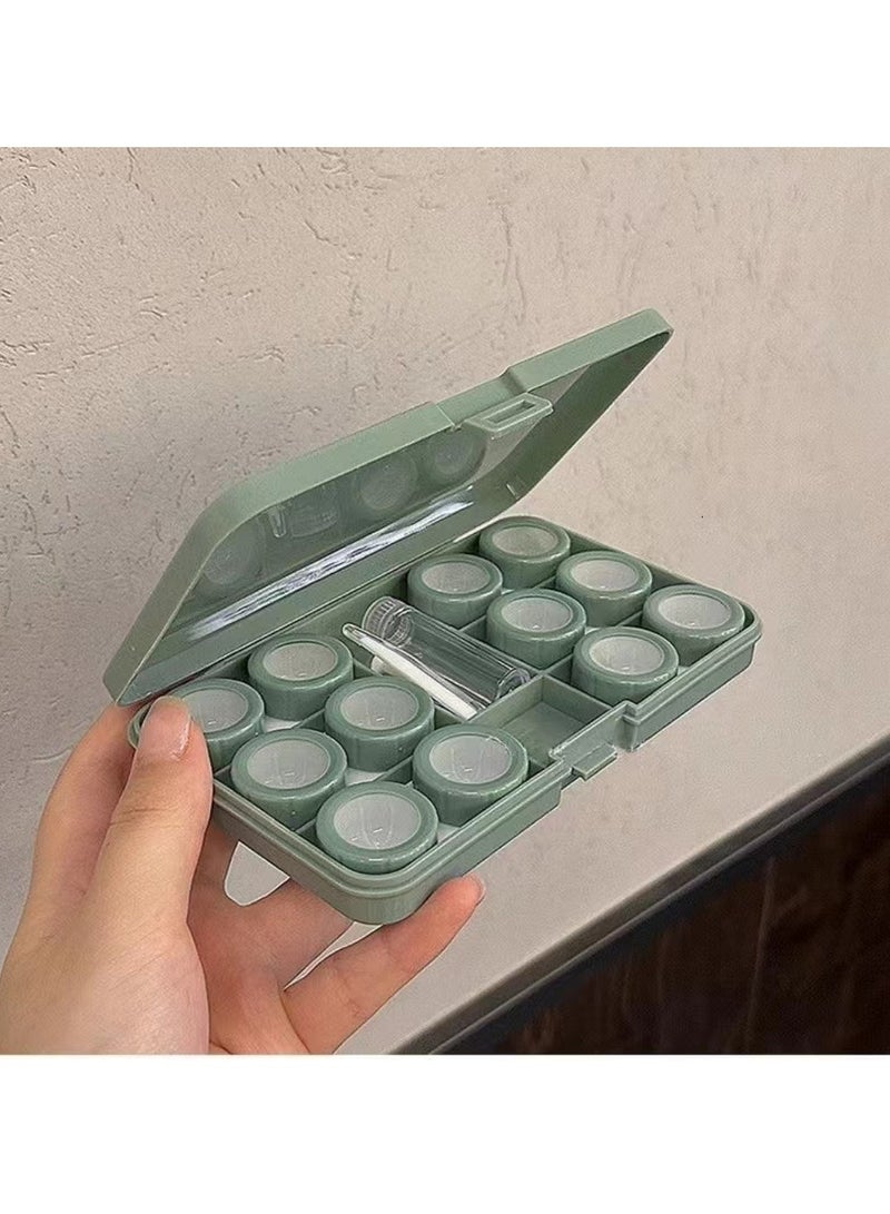 قطعة واحدة من علبة العدسات اللاصقة، عدسات لاصقة للسفر، حافظات منظمة كبيرة الحجم مع مجموعة أدوات لاصقة - Image 2