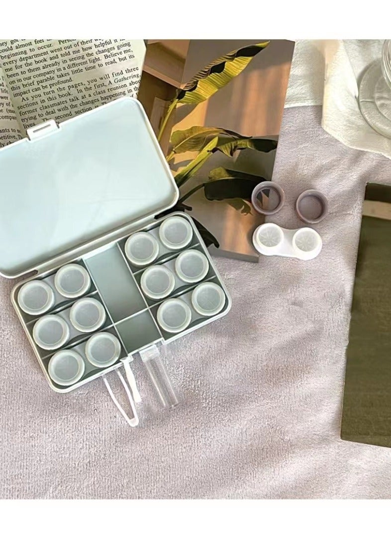 قطعة واحدة من علبة العدسات اللاصقة، عدسات لاصقة للسفر، حافظات منظمة كبيرة الحجم مع مجموعة أدوات لاصقة - Image 4