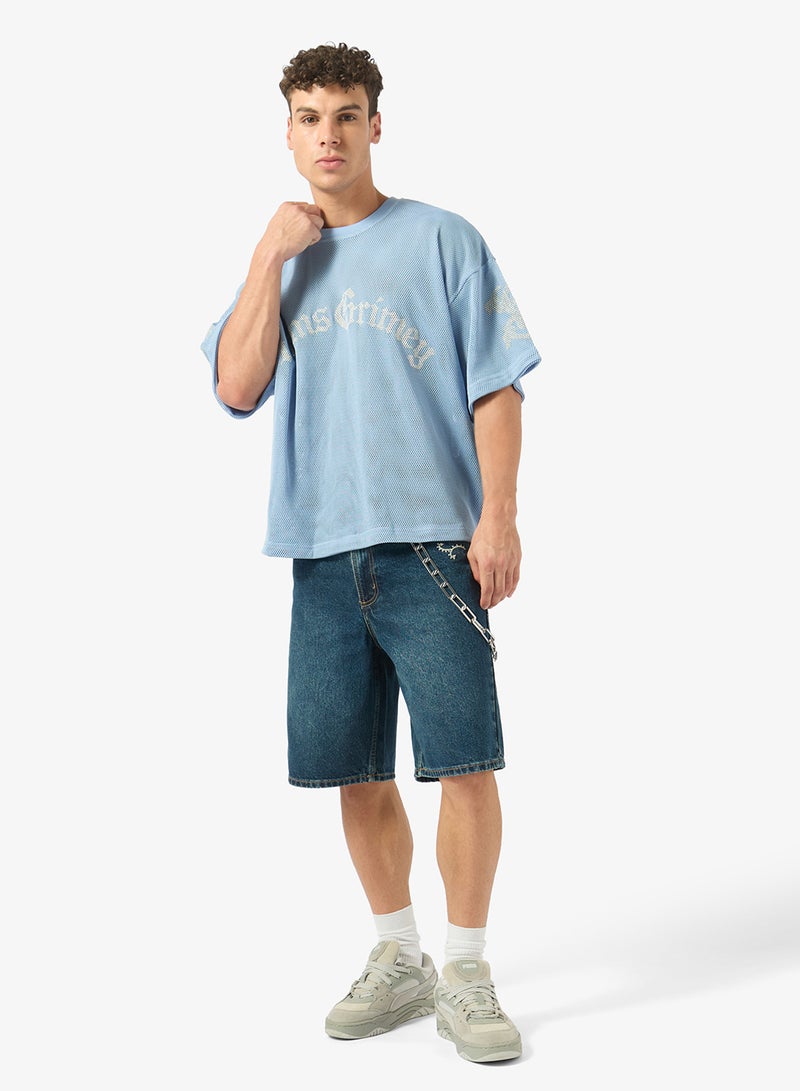 Grimey Droppin Science Baggy Denim Shorts - Image 2