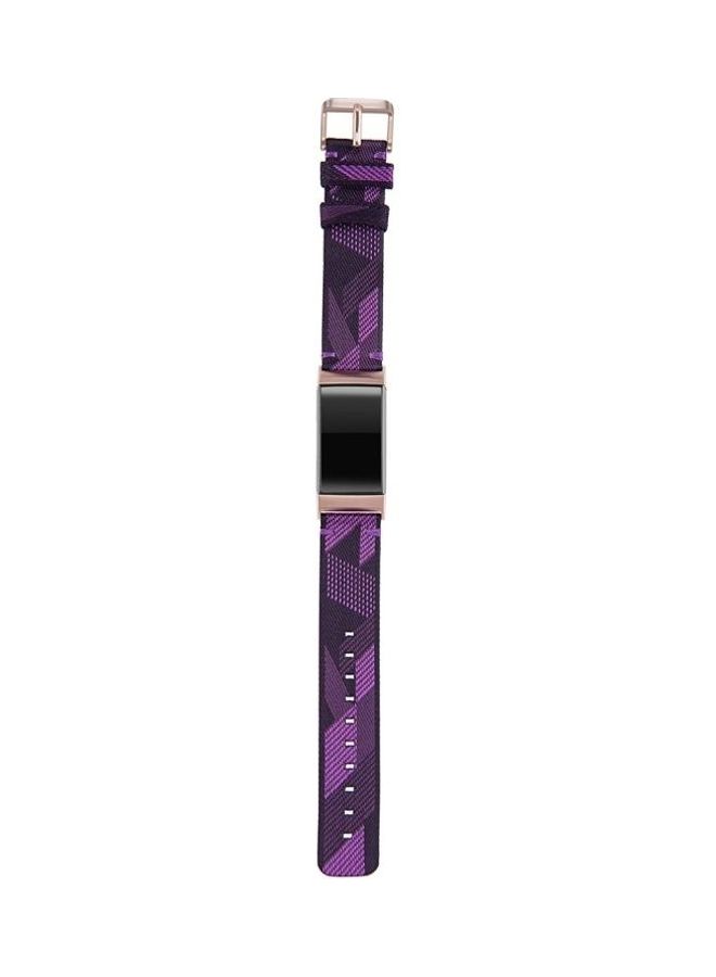 For Fitbit SE Head Grain Denim Replacement Strap Watchband Purple - Image 2