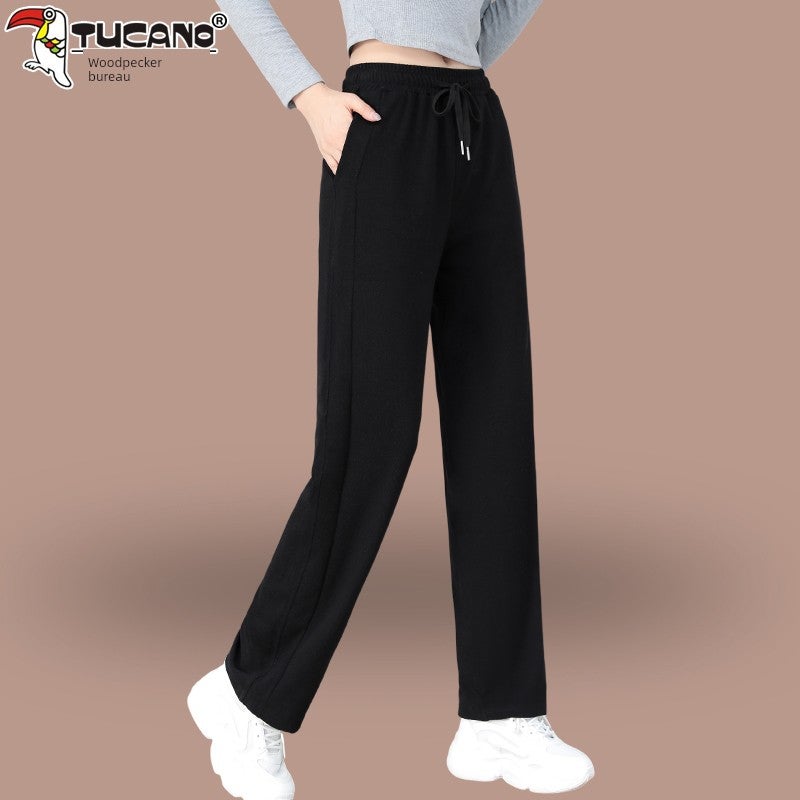 Woodpecker casual pants women's spring and autumn 2025 new fashion plus-size loose straight pants middle-aged mother loose sweatpants - Image 3
