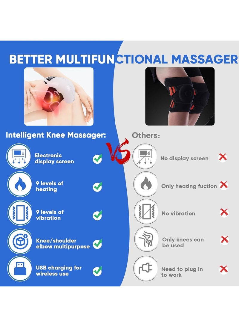 Yameem Knee Massager-Large LED Screen Arthritis Knee Massage Wearable with Heat Rechargeable Electronic Smart Knee Massage for Knee Joint Pain Injury - Image 2