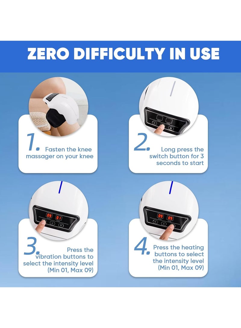 Yameem Knee Massager-Large LED Screen Arthritis Knee Massage Wearable with Heat Rechargeable Electronic Smart Knee Massage for Knee Joint Pain Injury - Image 5