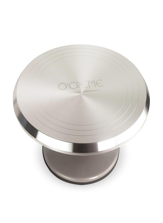 O'Creme O’Creme Cake Turntable Stand, 12 inch - Heavy-Duty Aluminum Alloy Rotating Turn Table Display Lazy Susan for Decorating Cakes & Cupcakes with Non-Slip Base- Ideal for Weddings, Birthdays - Image 1
