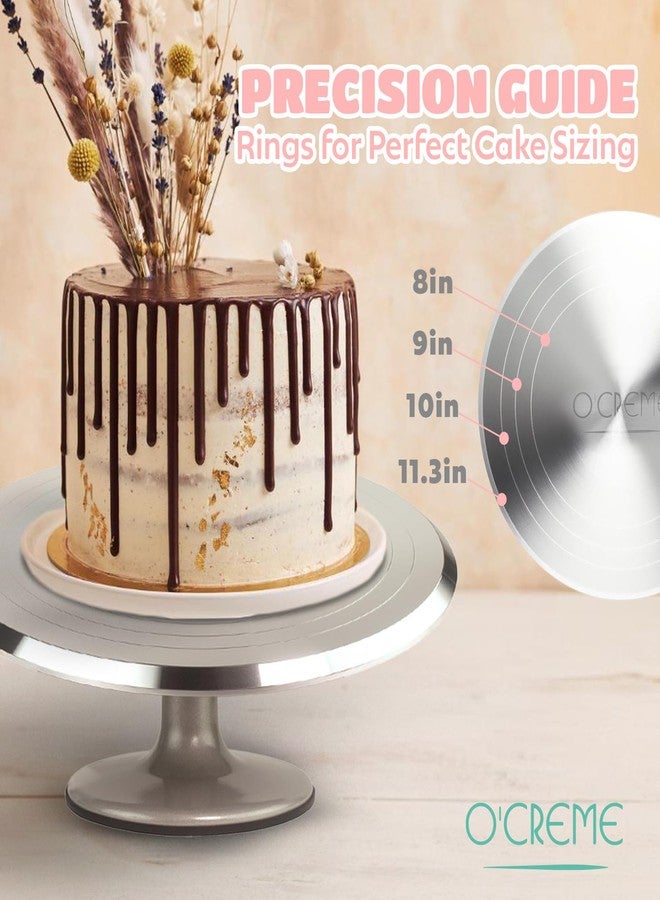 O'Creme O’Creme Cake Turntable Stand, 12 inch - Heavy-Duty Aluminum Alloy Rotating Turn Table Display Lazy Susan for Decorating Cakes & Cupcakes with Non-Slip Base- Ideal for Weddings, Birthdays - Image 5